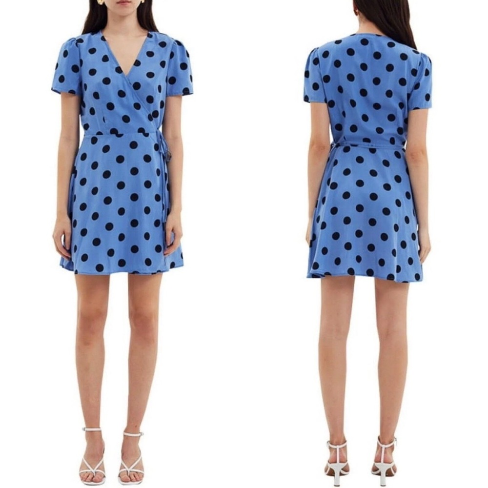 NWT Cooper St Women's Short Sleeve Printed Wrap Mini Dress